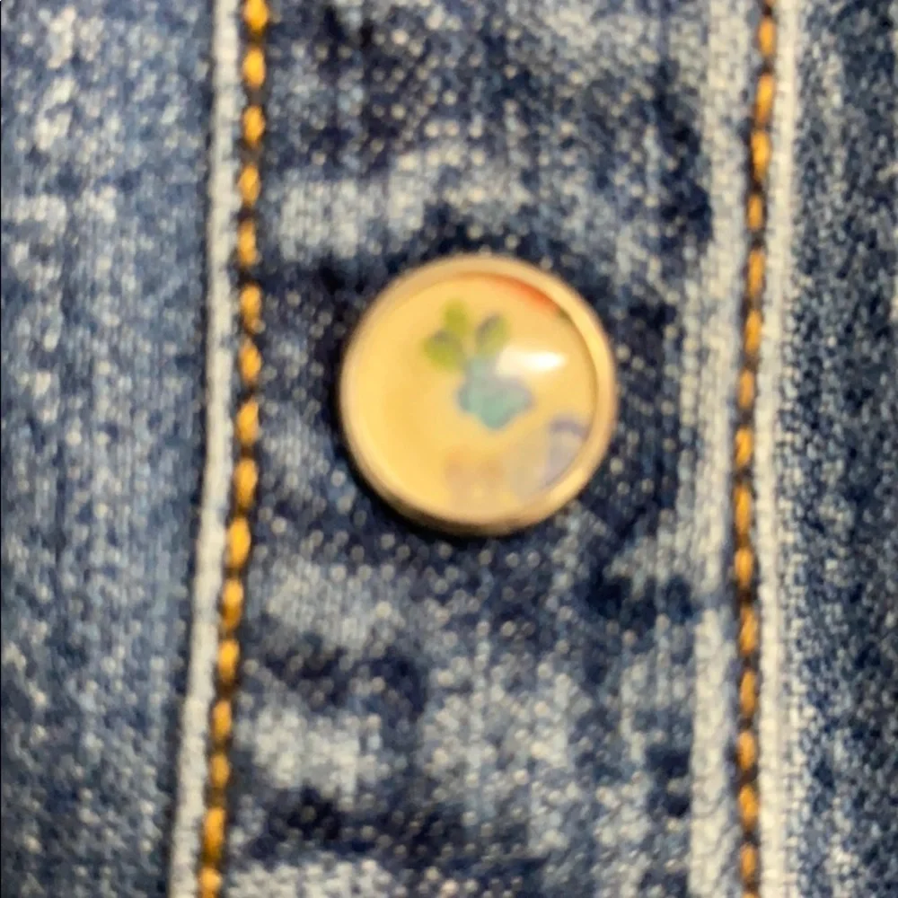 Life Is Sweet  Old Navy Upcycled denim jacket/ shirt , Flower snaps Girls 7,